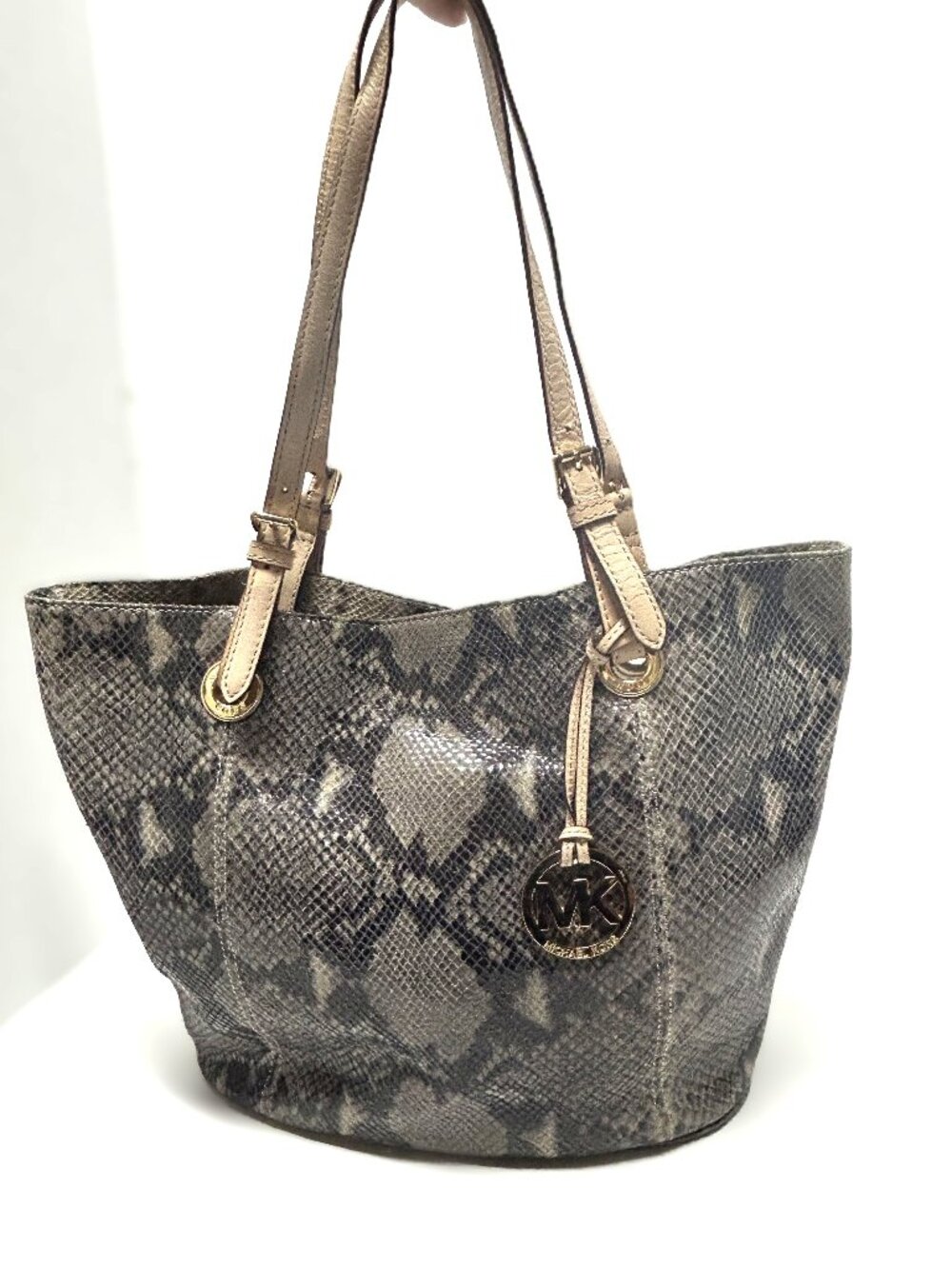 Michael Kors glazed embossed python tote
